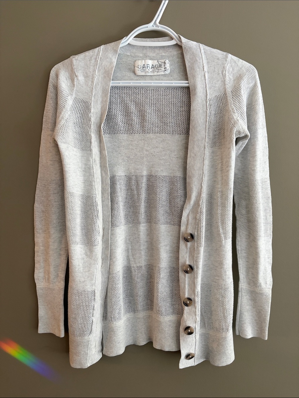 Vintage Garage Striped Knit Button Cardigan size XS